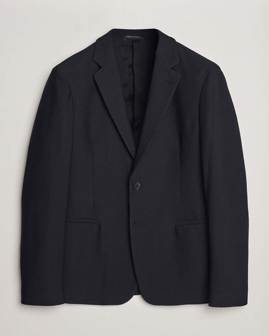Herr | Kavajer | Giorgio Armani | Single Breasted Mesh Blazer Black