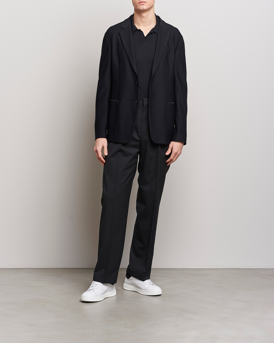 Herr | Kavajer | Giorgio Armani | Single Breasted Mesh Blazer Black