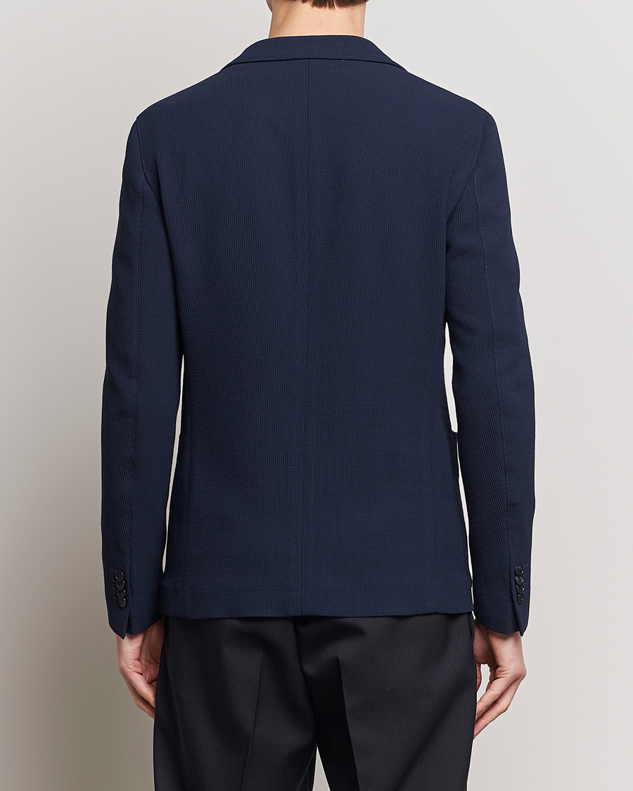 Herr | Kavajer | Giorgio Armani | Single Breasted Rib Wool Blazer Navy