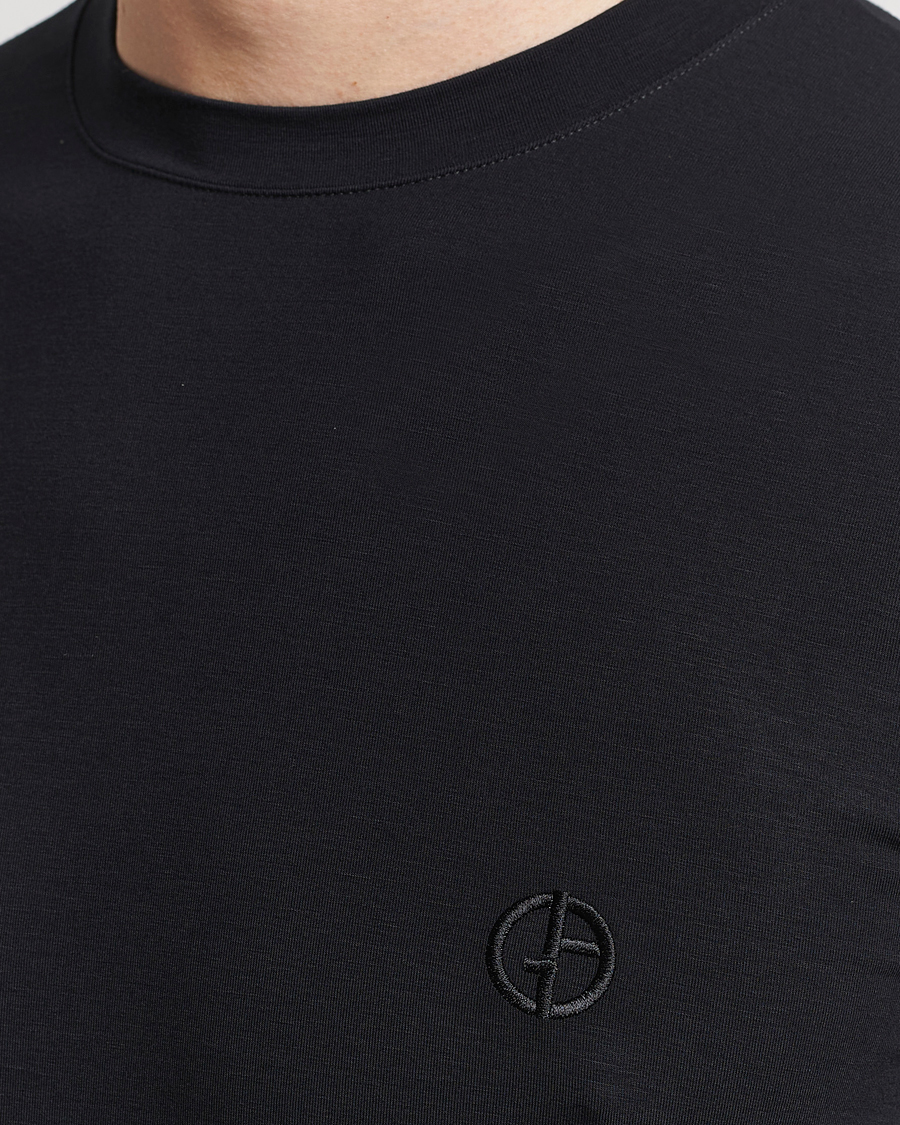 Herr | T-Shirts | Giorgio Armani | Embroidered Logo T-Shirt Black