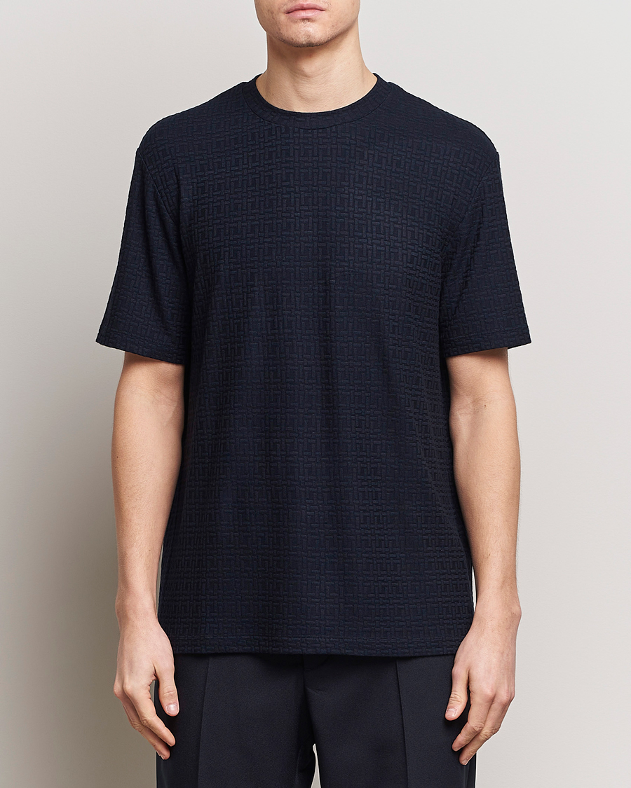 Herr |  | Giorgio Armani | Short Sleeve Cashmere Stretch T-Shirt Navy