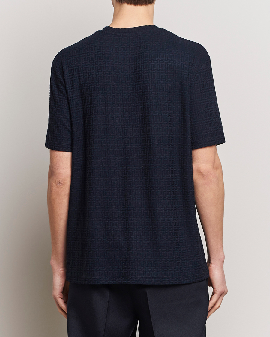Herr | T-Shirts | Giorgio Armani | Short Sleeve Cashmere Stretch T-Shirt Navy