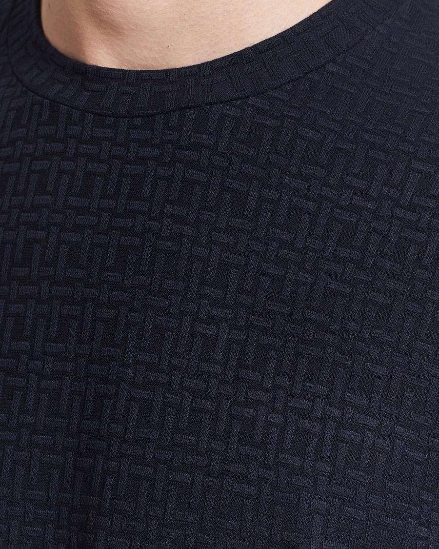 Herr | T-Shirts | Giorgio Armani | Short Sleeve Cashmere Stretch T-Shirt Navy