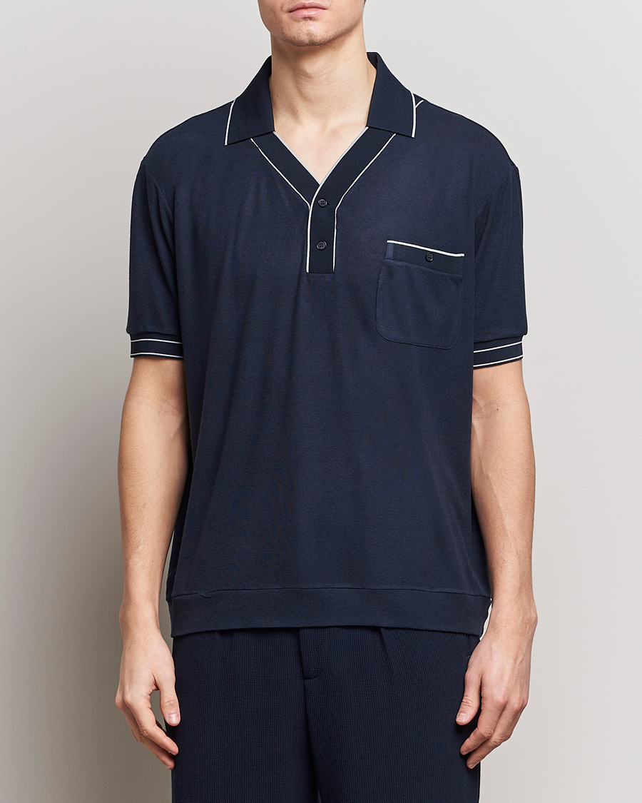 Herr | Italian Department | Giorgio Armani | Short Sleeve Riviera Polo Navy