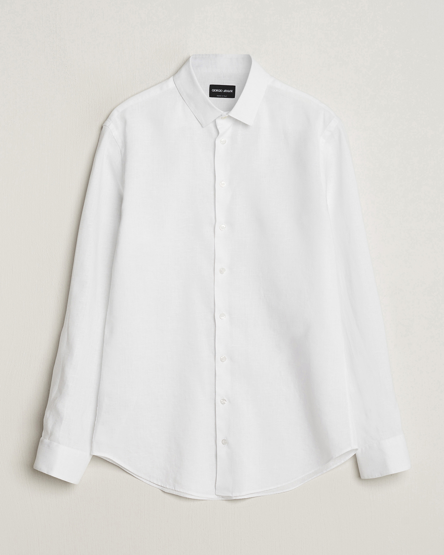 Herr | Skjortor | Giorgio Armani | Slim Fit Linen Shirt White