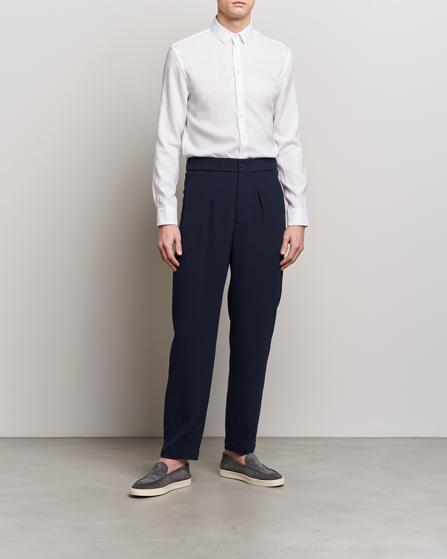 Herr | Skjortor | Giorgio Armani | Slim Fit Linen Shirt White