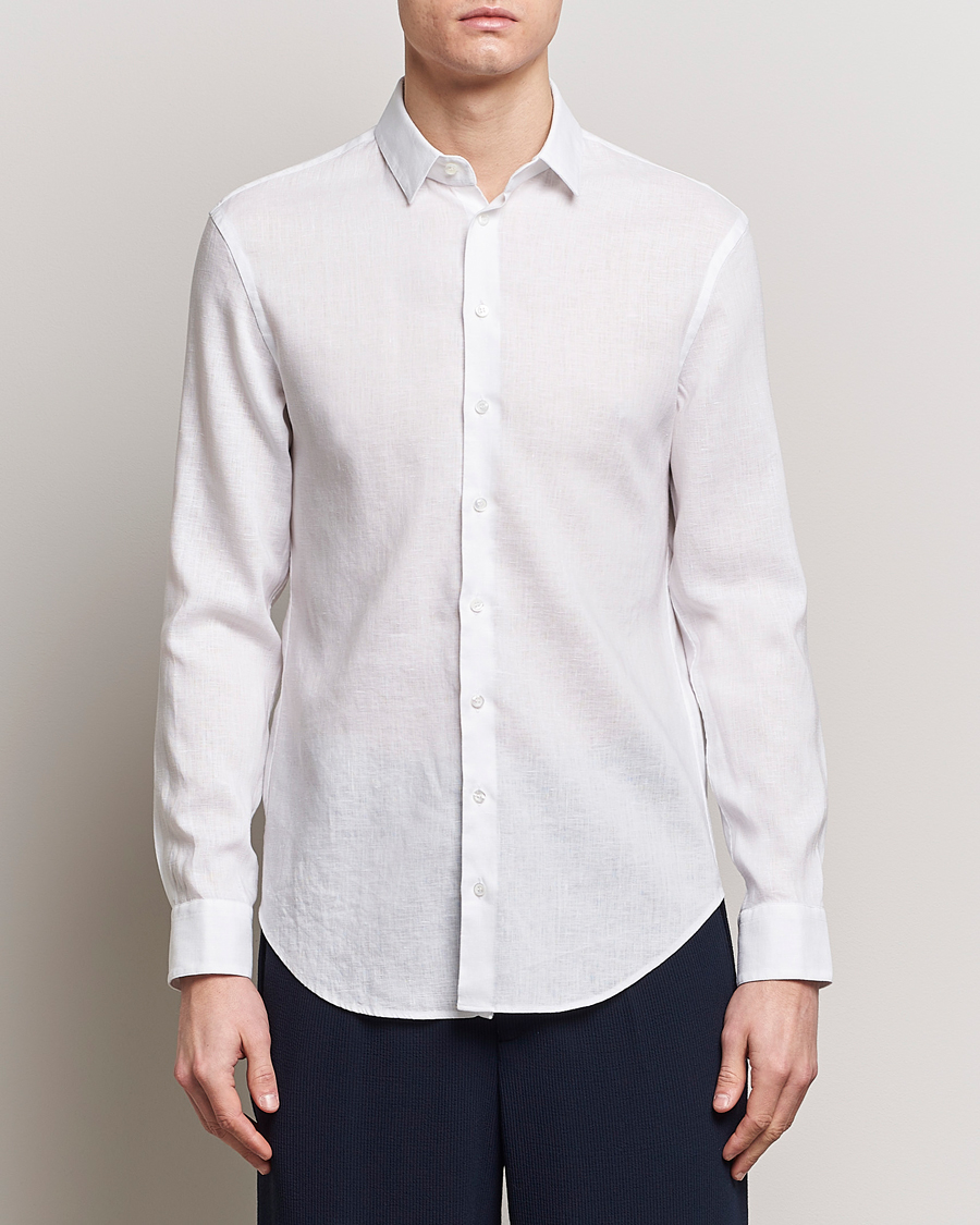 Herr | Linneskjortor | Giorgio Armani | Slim Fit Linen Shirt White