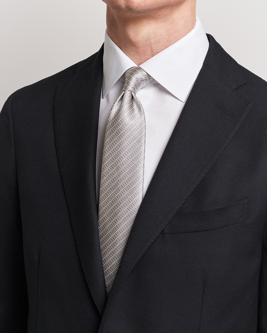 Herr | Italian Department | Giorgio Armani | Jacquard Silk Tie Light Grey