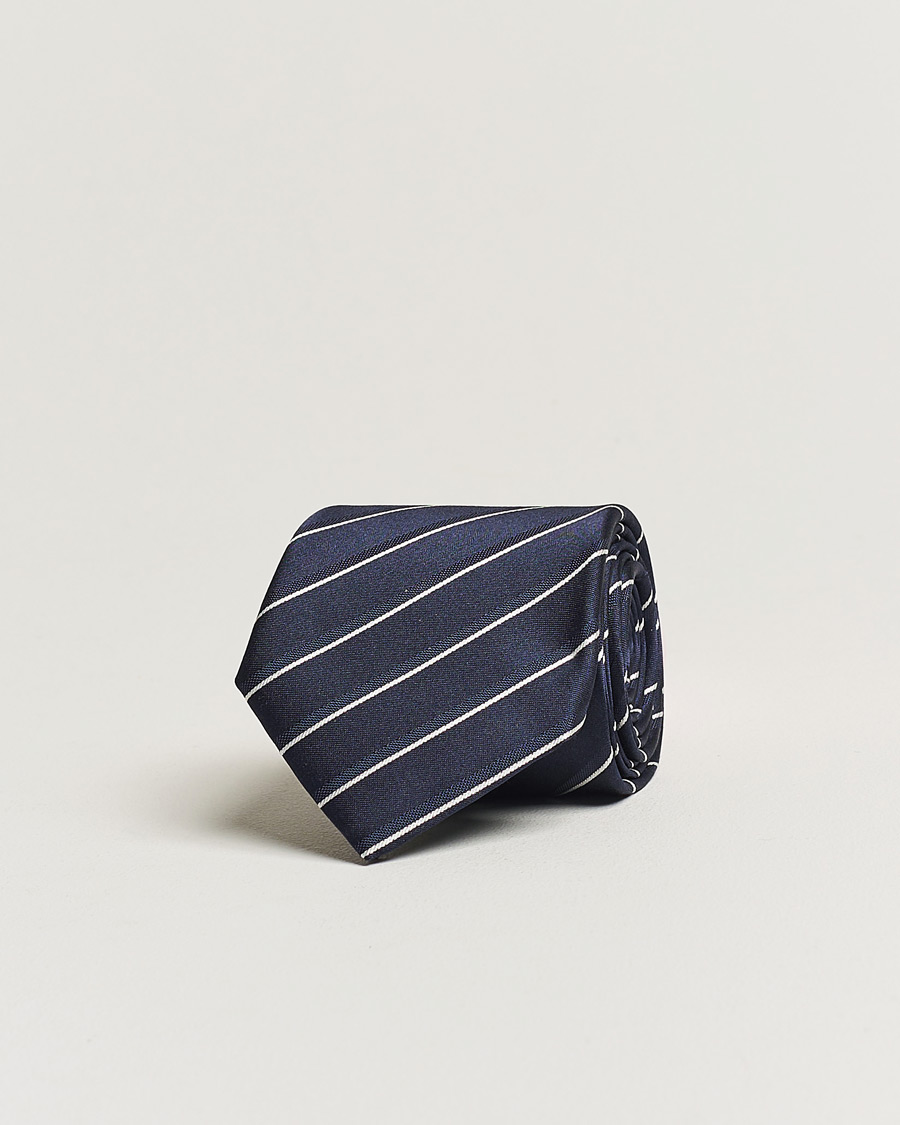 Herr | Giorgio Armani Regimental Stripe Silk Tie Navy | Giorgio Armani | Regimental Stripe Silk Tie Navy