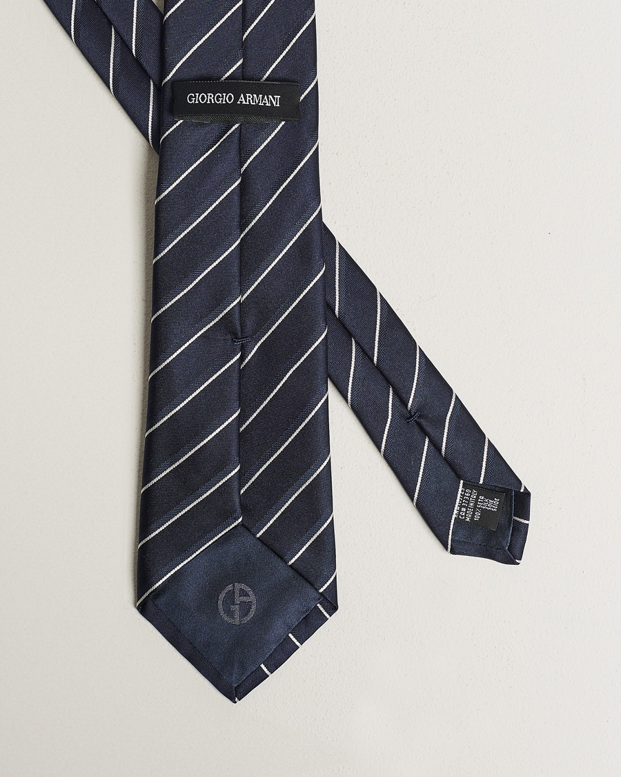 Herr | Giorgio Armani Regimental Stripe Silk Tie Navy | Giorgio Armani | Regimental Stripe Silk Tie Navy