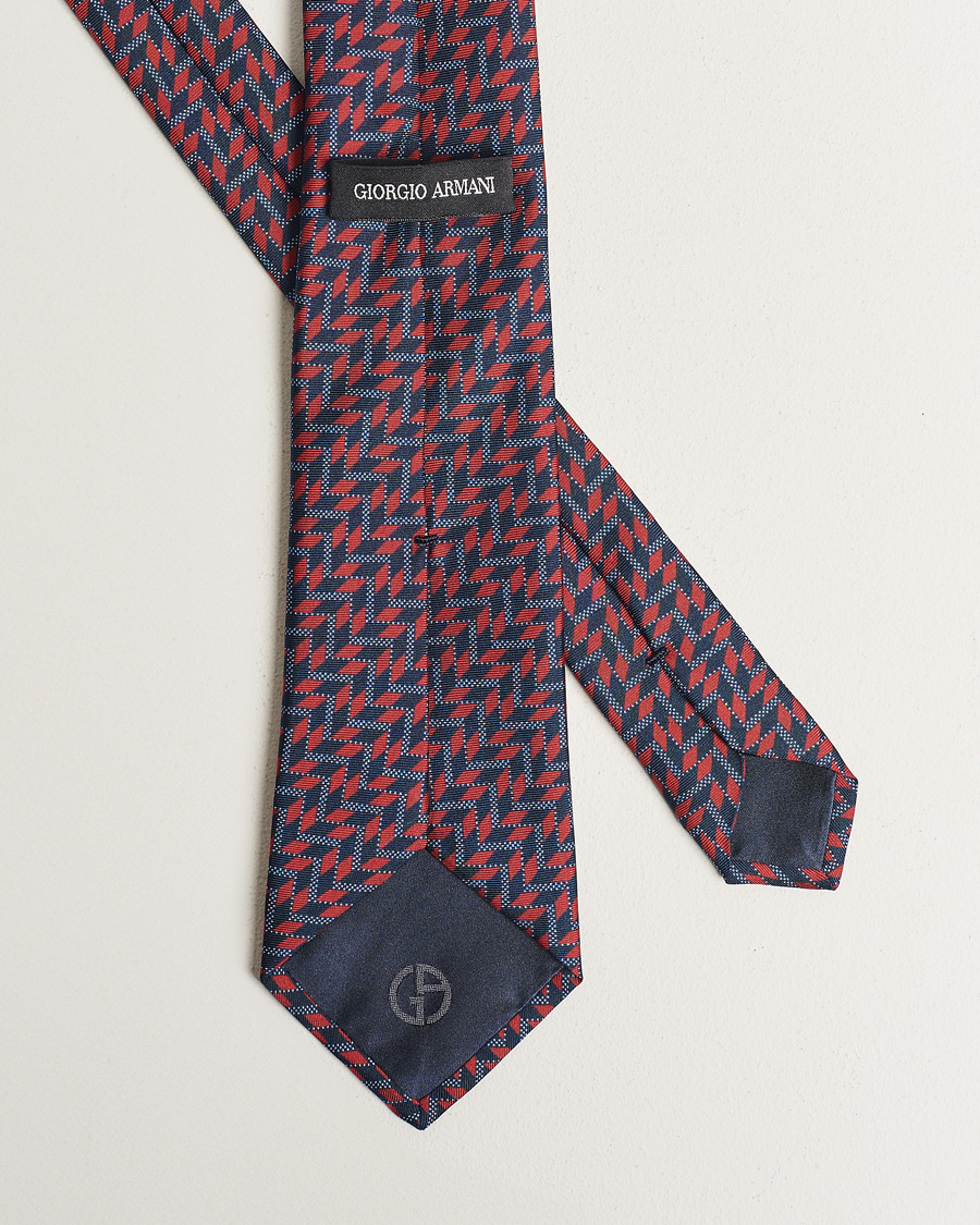 Herr | Giorgio Armani Printed Silk Tie Navy/Red | Giorgio Armani | Printed Silk Tie Navy/Red