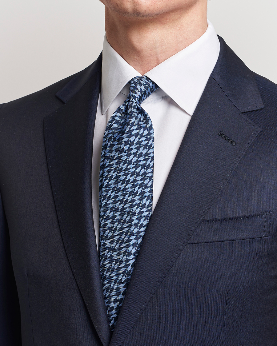 Herr | Accessoarer | Giorgio Armani | Printed Silk Tie  Navy Blue