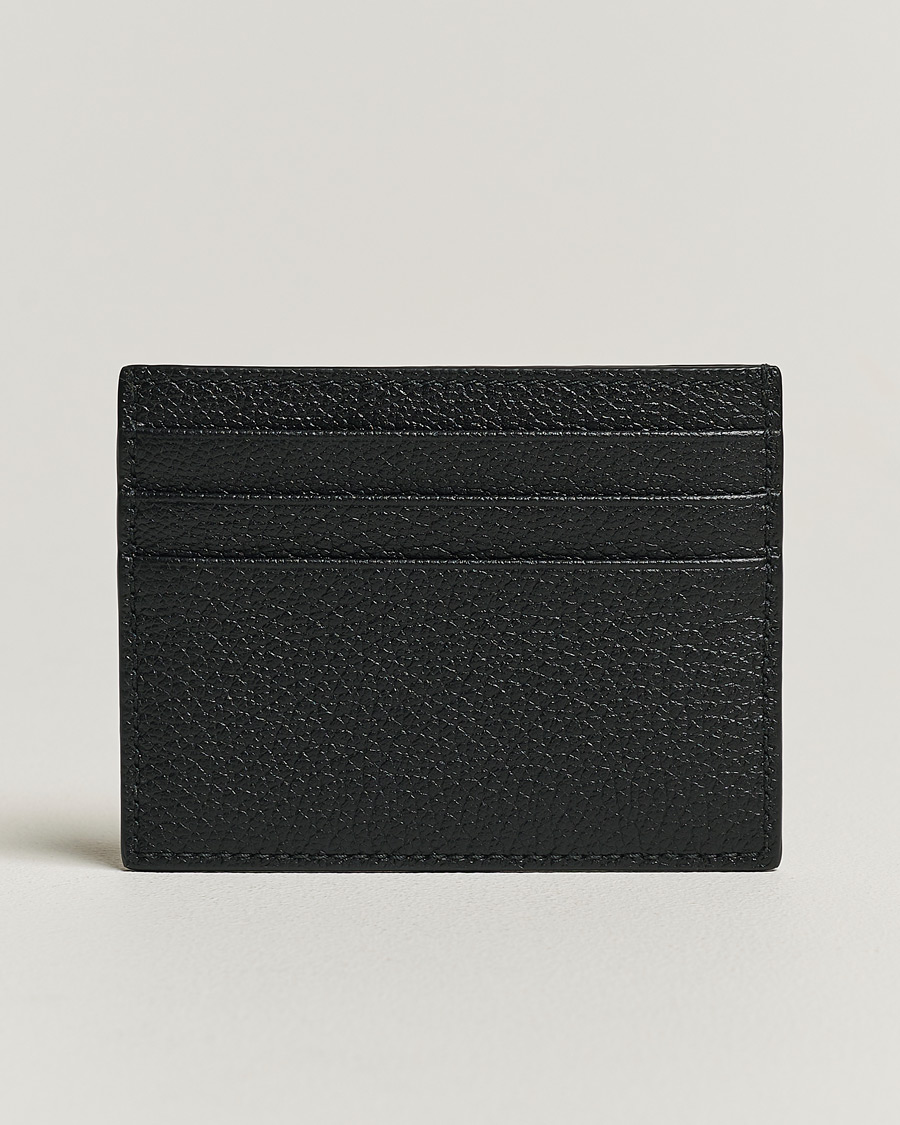 Herr | Giorgio Armani Grain Leather Card Holder Black Calf | Giorgio Armani | Grain Leather Card Holder Black Calf