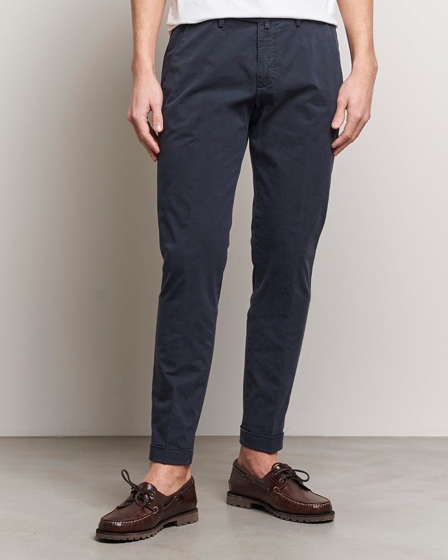 Herr | Avdelningar | Briglia 1949 | Slim Fit Cotton Stretch Chinos Navy