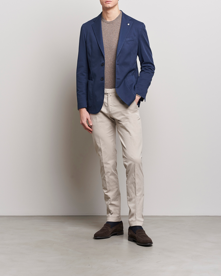 Herr | Byxor | Briglia 1949 | Slim Fit Cotton Stretch Chinos Beige