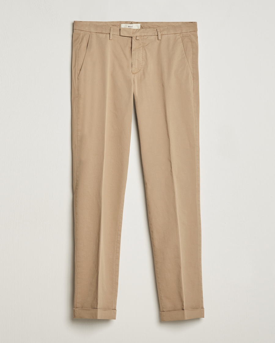 Herr | Byxor | Briglia 1949 | Slim Fit Cotton Stretch Chinos Taupe