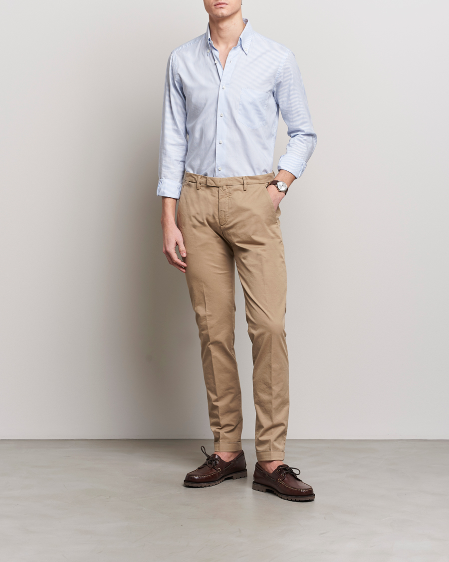Herr | Byxor | Briglia 1949 | Slim Fit Cotton Stretch Chinos Taupe