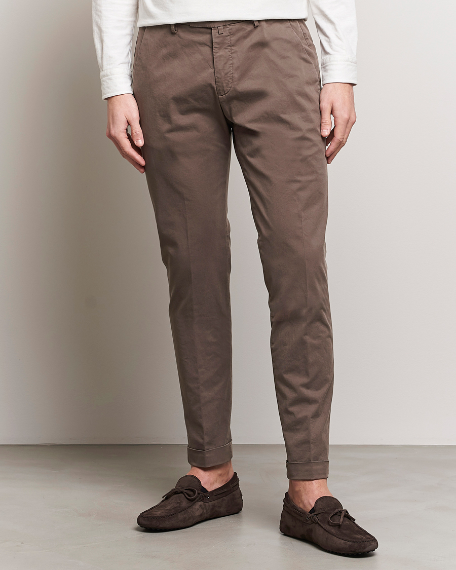 Herr | Italian Department | Briglia 1949 | Slim Fit Cotton Stretch Chinos Brown