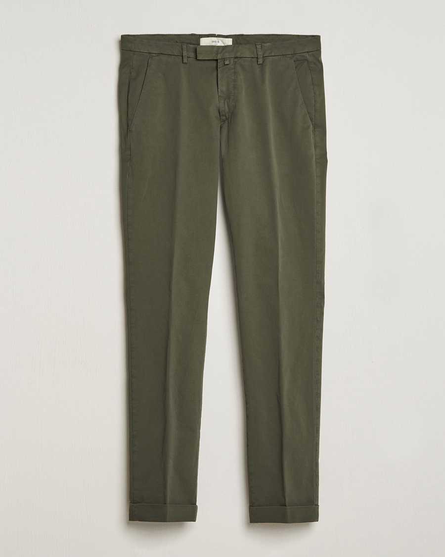 Herr | Byxor | Briglia 1949 | Slim Fit Cotton Stretch Chinos Olive