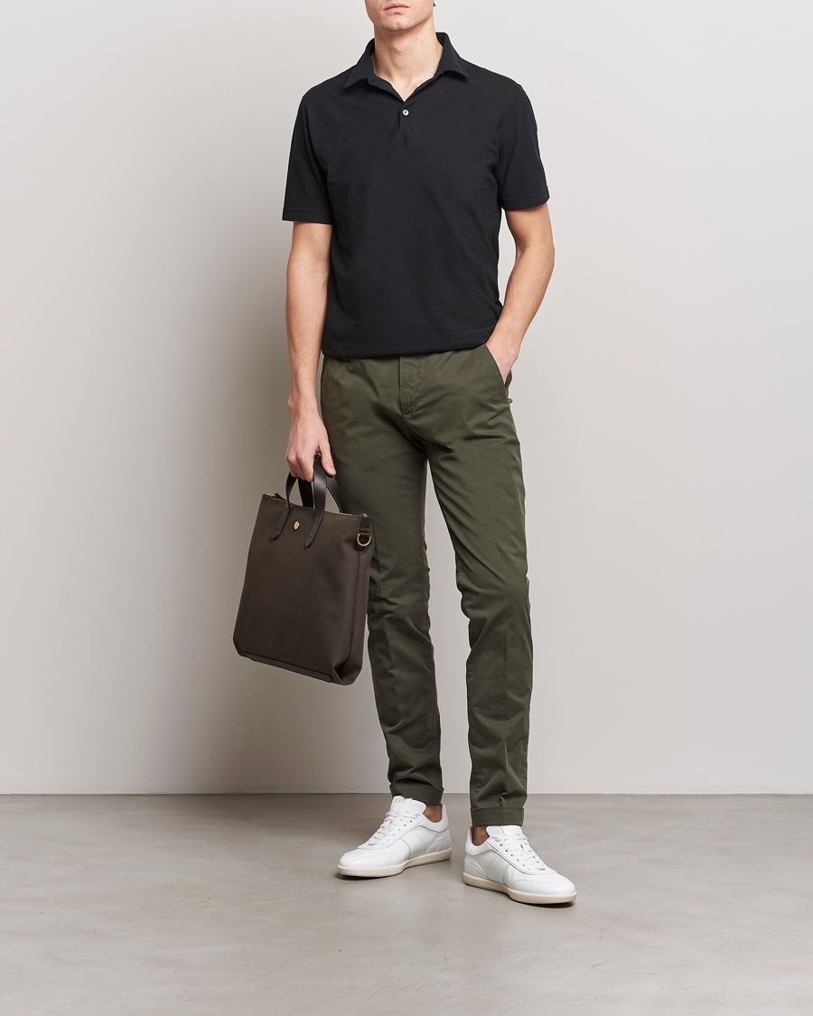 Herr | Byxor | Briglia 1949 | Slim Fit Cotton Stretch Chinos Olive