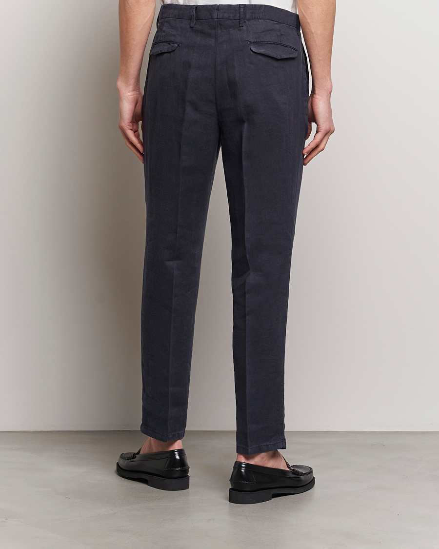 Herr | Byxor | Briglia 1949 | Pleated Linen Trousers Navy