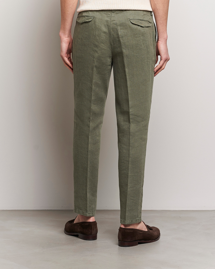 Herr | Byxor | Briglia 1949 | Pleated Linen Trousers Olive