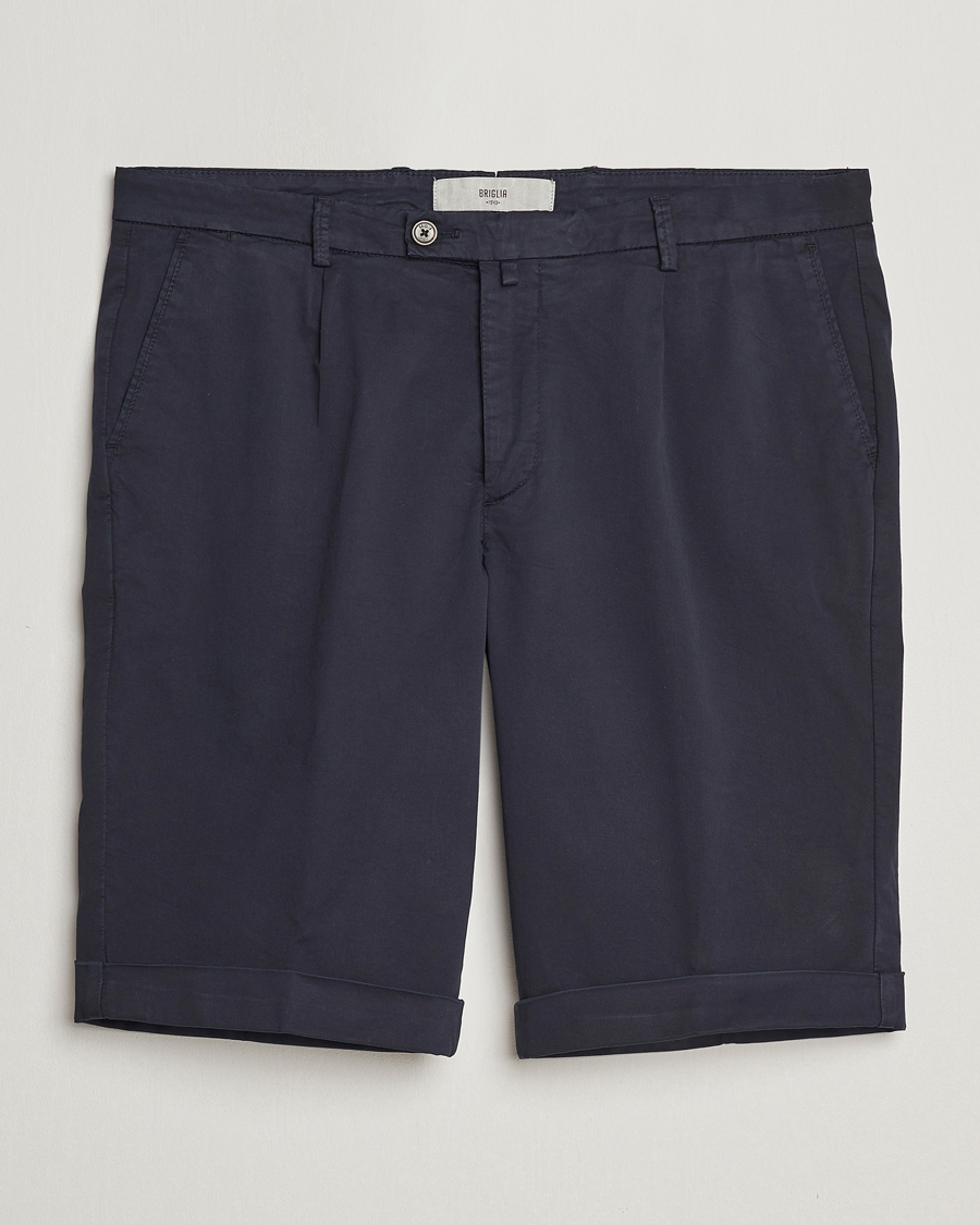 Herr | Shorts | Briglia 1949 | Pleated Cotton Shorts Navy