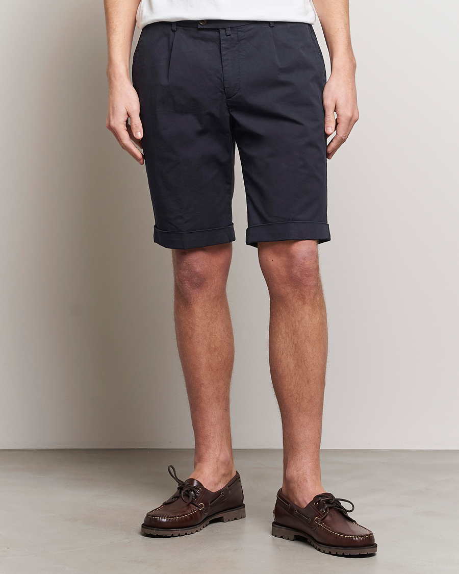 Herr | Avdelningar | Briglia 1949 | Pleated Cotton Shorts Navy