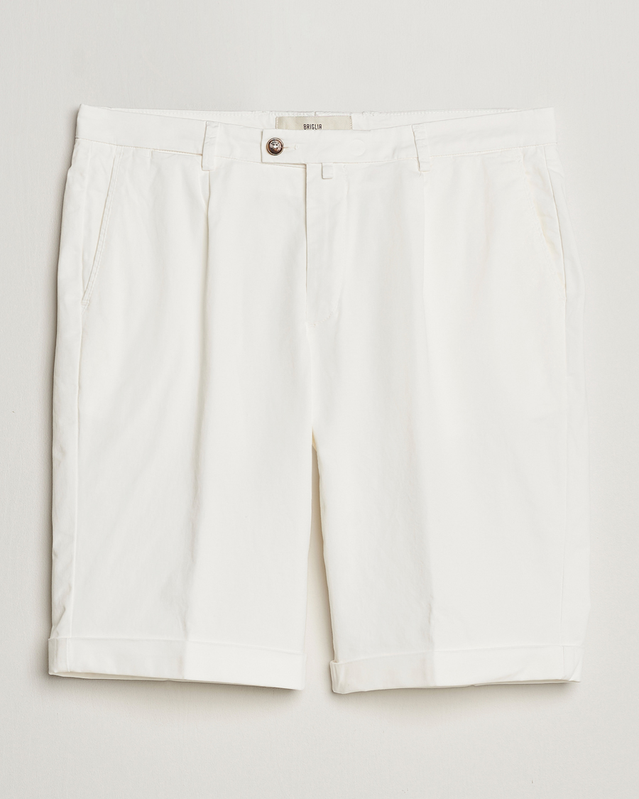 Herr | Shorts | Briglia 1949 | Pleated Cotton Shorts White