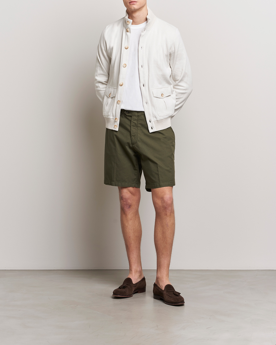 Herr | Shorts | Briglia 1949 | Easy Fit Cotton Shorts Olive