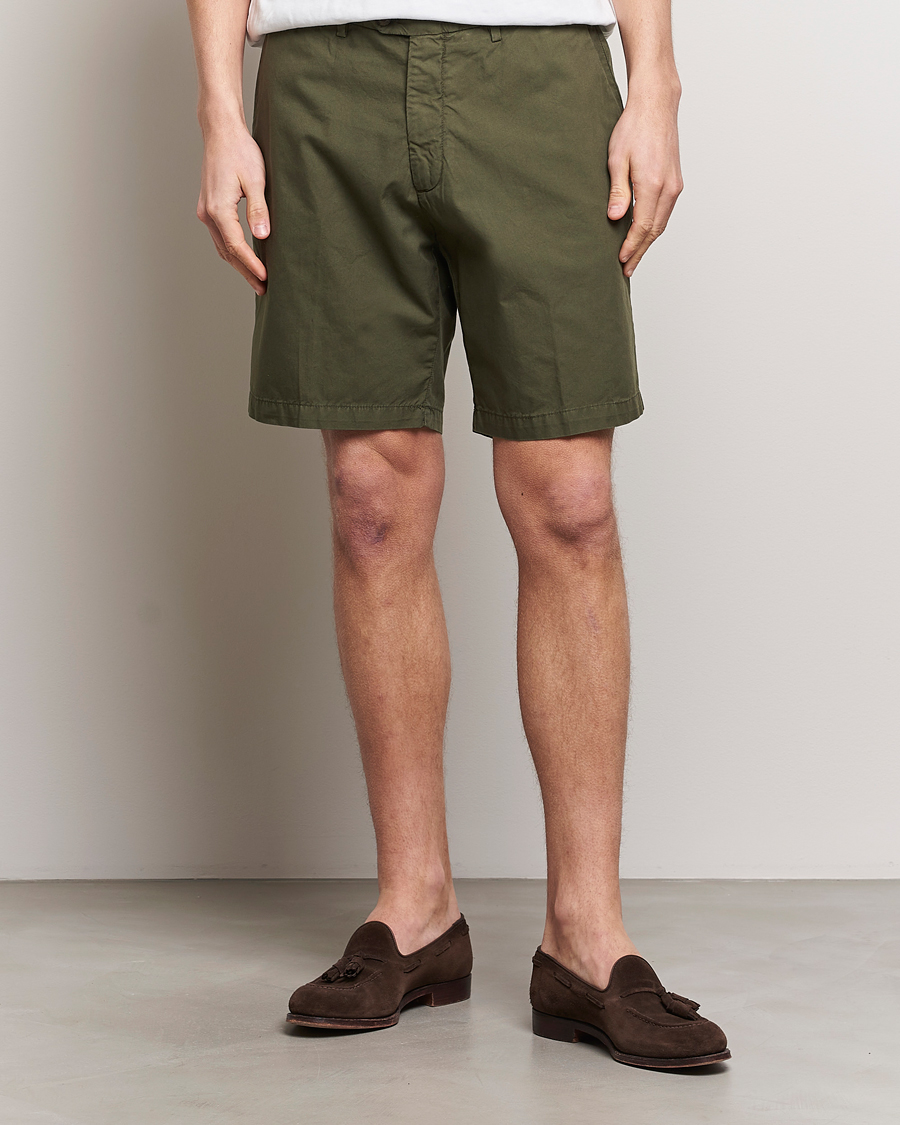 Herr | Kläder | Briglia 1949 | Easy Fit Cotton Shorts Olive