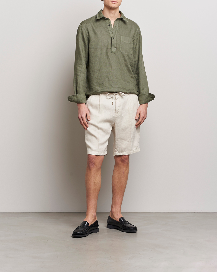 Herr | Shorts | Briglia 1949 | Easy Fit Linen Shorts Off White