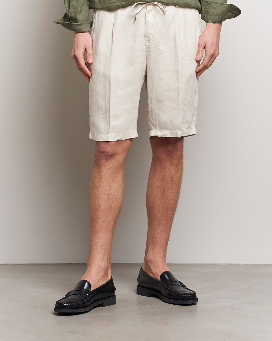 Herre | Hørshorts | Briglia 1949 | Easy Fit Linen Shorts Off White