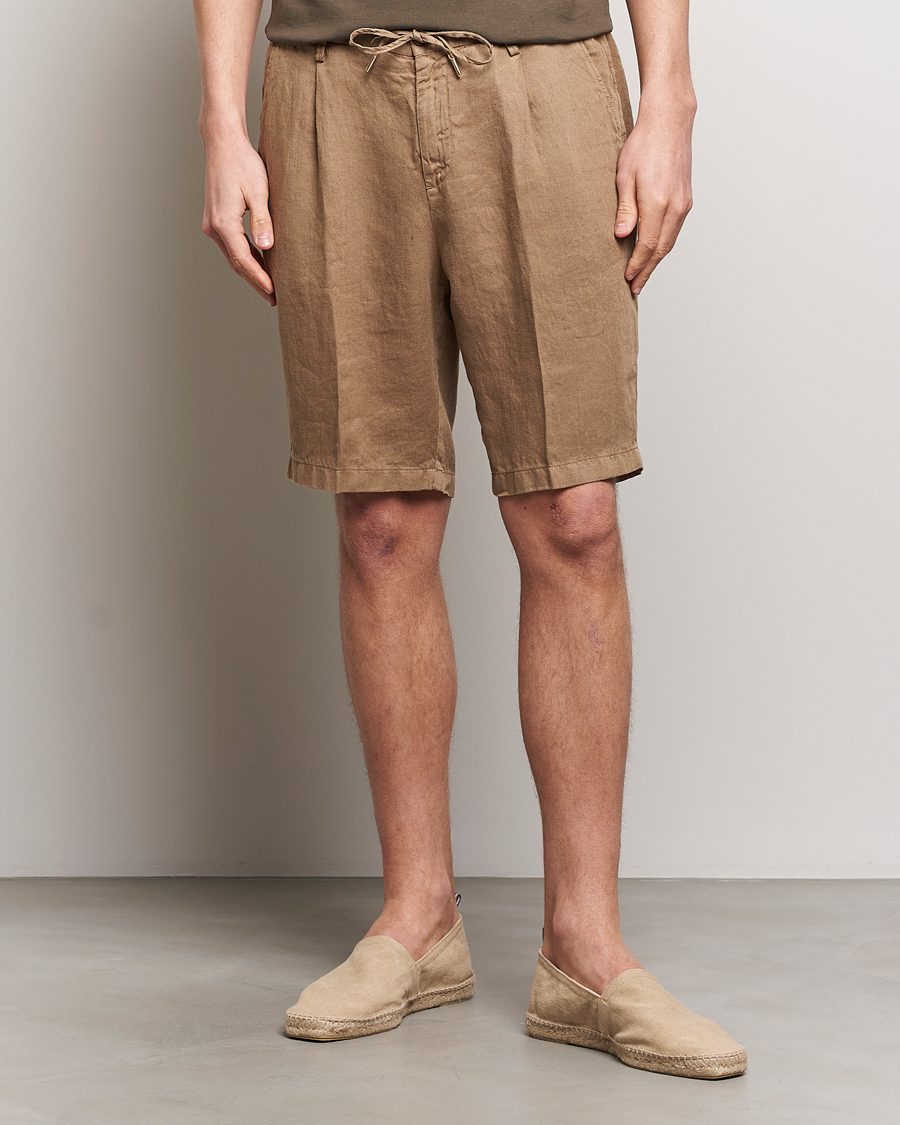 Herr | Kläder | Briglia 1949 | Easy Fit Linen Shorts Beige