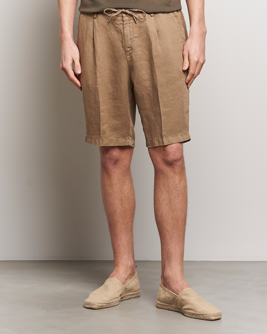 Herr | Italian Department | Briglia 1949 | Easy Fit Linen Shorts Beige