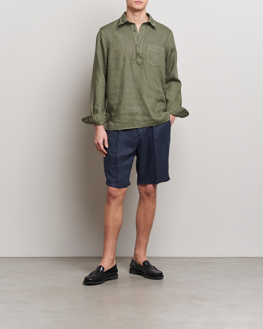 Herr | Shorts | Briglia 1949 | Easy Fit Linen Shorts Navy