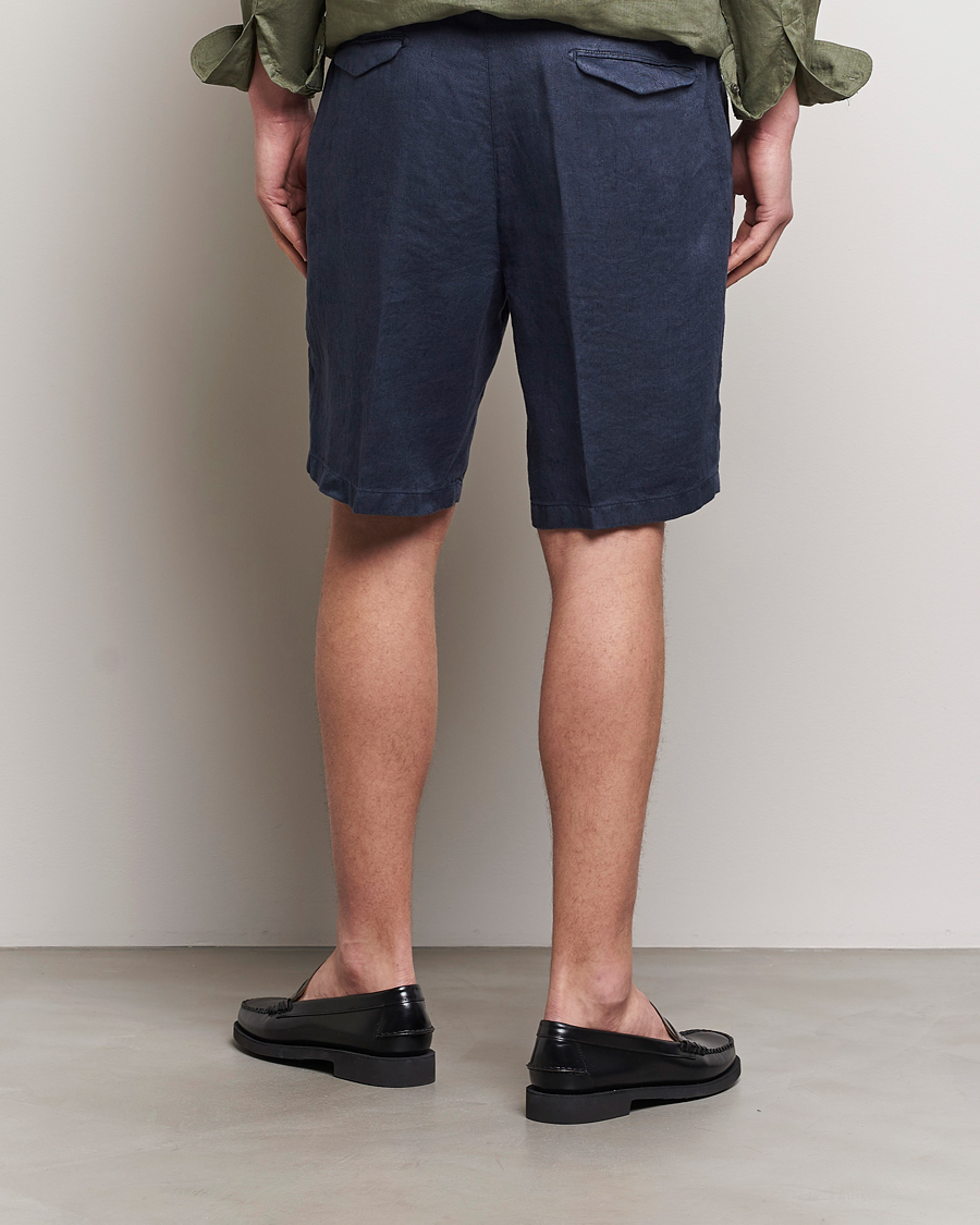 Herr | Shorts | Briglia 1949 | Easy Fit Linen Shorts Navy