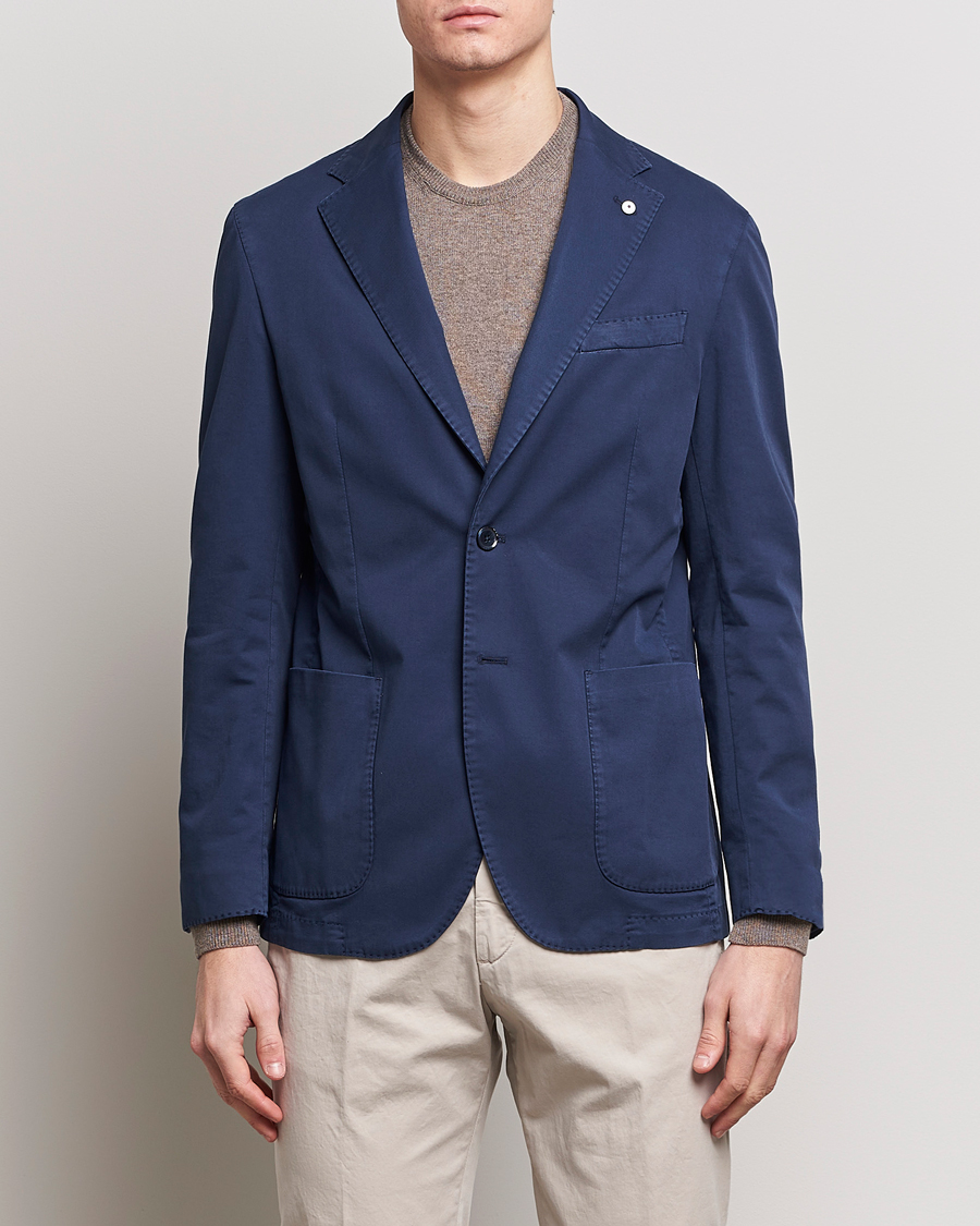 Herr | Italian Department | L.B.M. 1911 | Jack Regular Fit Cotton Stretch Blazer Navy