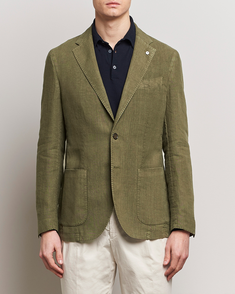 Herr |  | L.B.M. 1911 | Jack Regular Fit Linen Blazer Olive