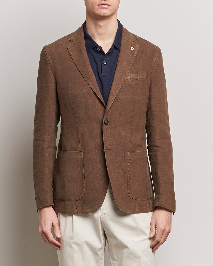 Herr | Linnekavajer | L.B.M. 1911 | Jack Regular Fit Linen Blazer Brown