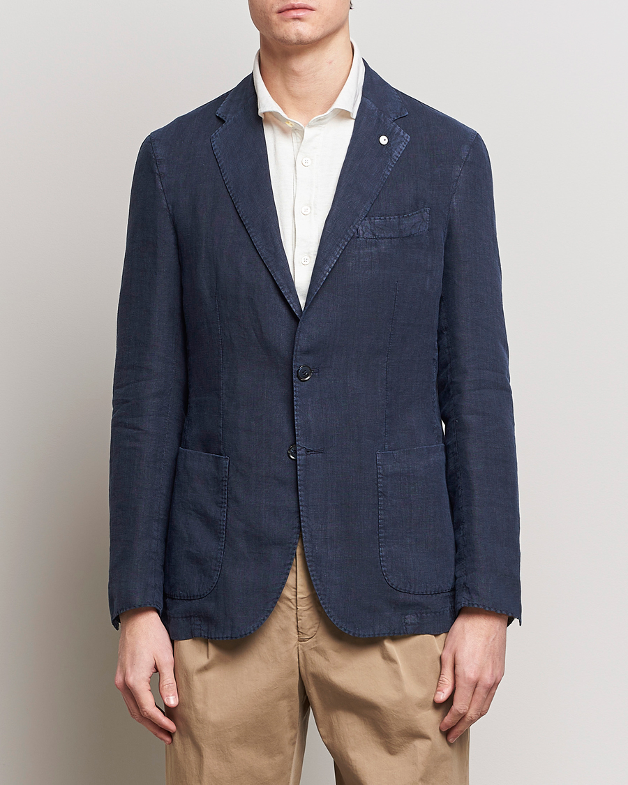 Herr | Italian Department | L.B.M. 1911 | Jack Regular Fit Linen Blazer Navy