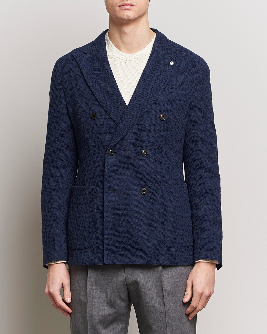 Herr |  | L.B.M. 1911 | Double Breasted Jersey Punto Blazer Navy