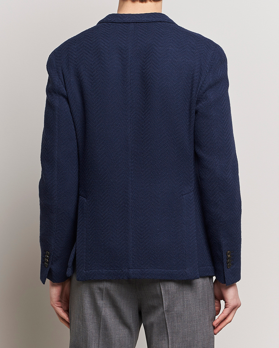 Herr | Kavajer | L.B.M. 1911 | Double Breasted Jersey Punto Blazer Navy