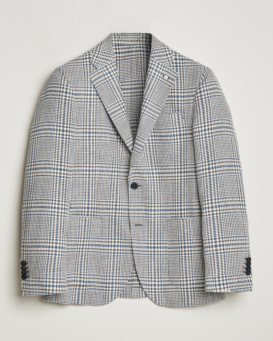Herr | Kavajer | L.B.M. 1911 | Checked Cotton Blazer Navy/Brown