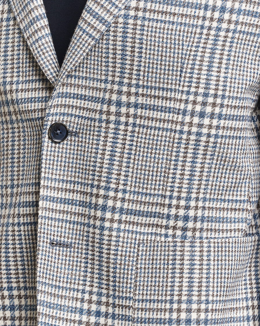 Herr | Kavajer | L.B.M. 1911 | Checked Cotton Blazer Navy/Brown