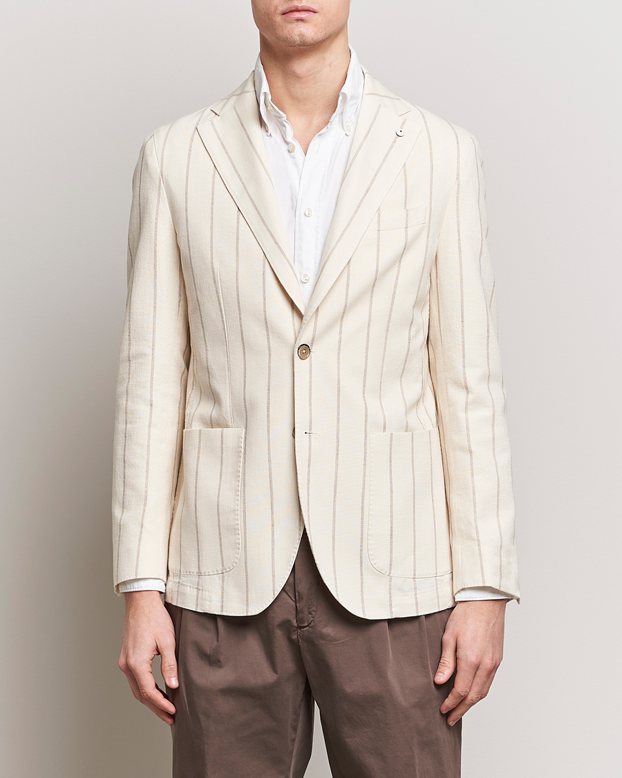 Herr | Avdelningar | L.B.M. 1911 | Striped Cotton Blazer Beige