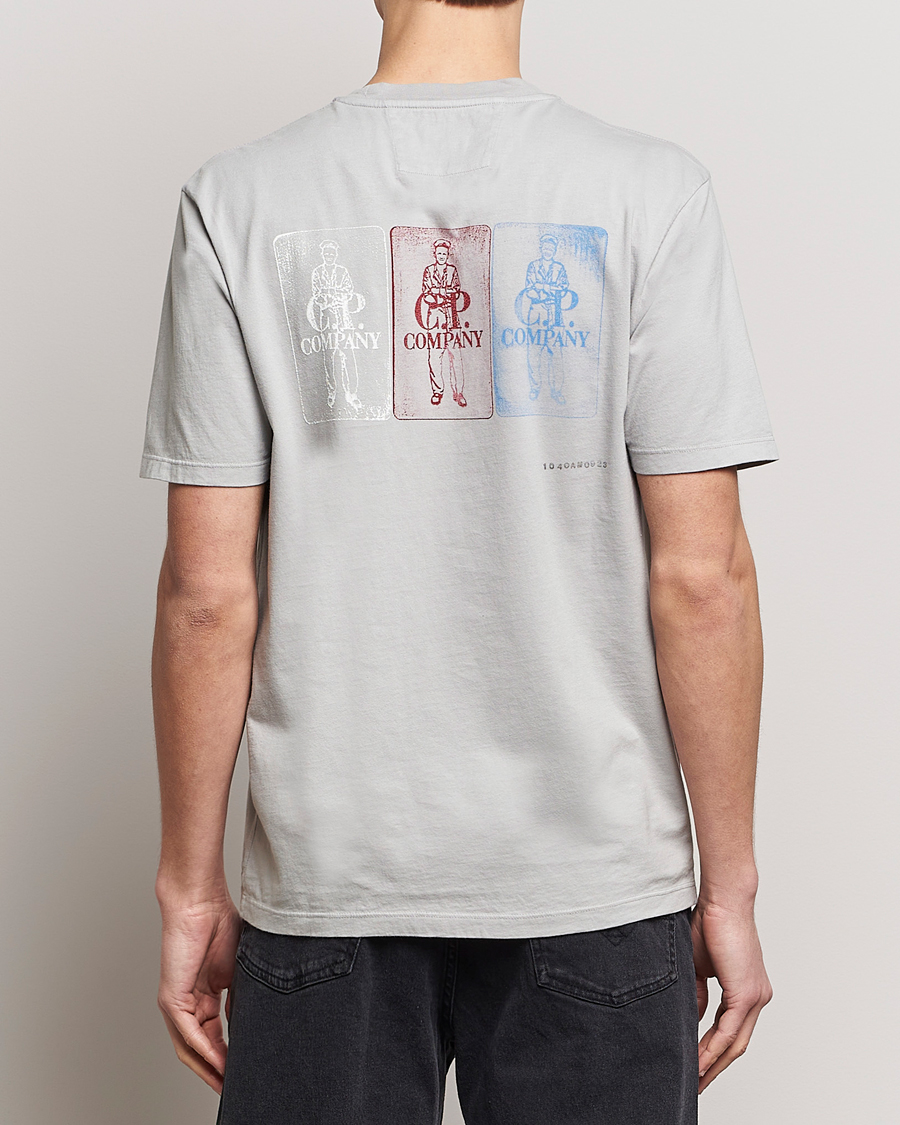 Herr | T-Shirts | C.P. Company | Short Sleeve Hand Printed T-Shirt Grey