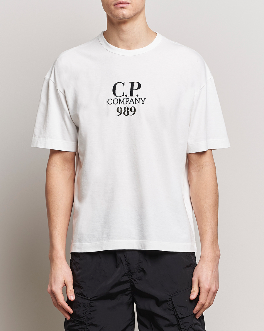 Herr | T-Shirts | C.P. Company | Brushed Cotton Embroidery Logo T-Shirt White
