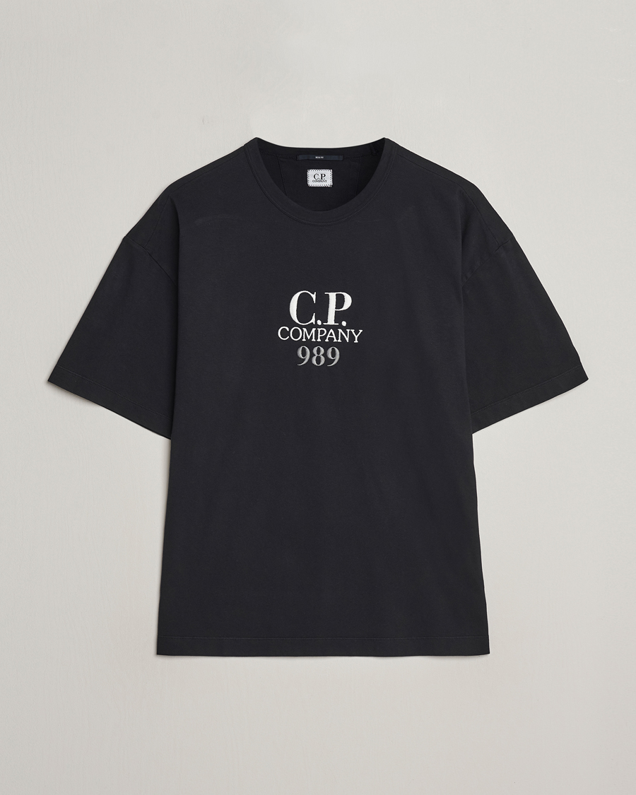 Herr | T-Shirts | C.P. Company | Brushed Cotton Embroidery Logo T-Shirt Black