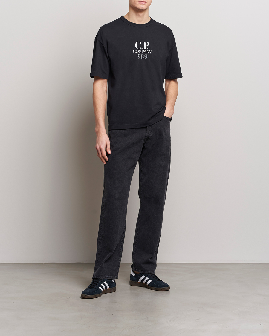 Herr | T-Shirts | C.P. Company | Brushed Cotton Embroidery Logo T-Shirt Black